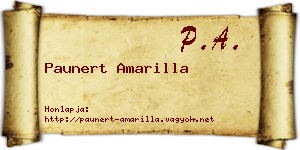 Paunert Amarilla névjegykártya
